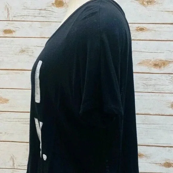 BETHANY MOTA Women Short Sleep Pull Over Scoop Neck "FRIDAY" Black Top Sz Medium - Picture 10 of 11